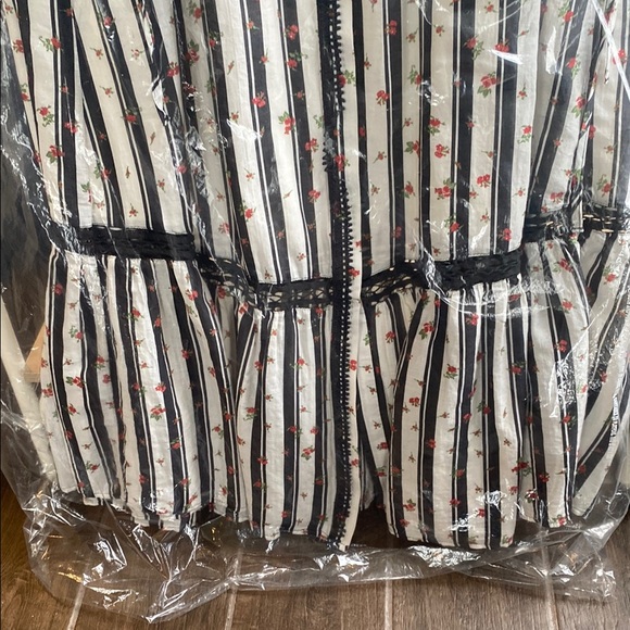 Anthropologie Black and White Buttoned Long Sleeve Dress - Picture 8 of 9